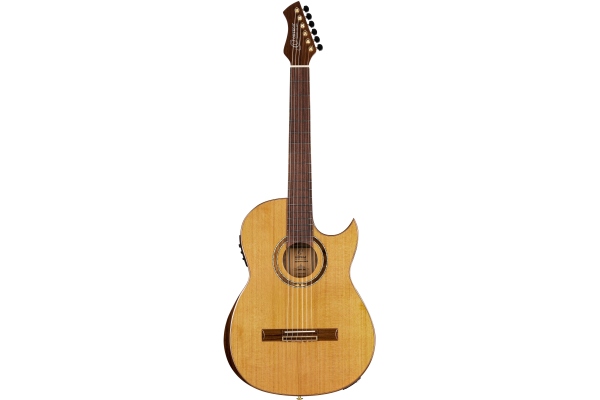 Ortega Ben Woods Signature Guitar Reversed Headstock Nylon 6 String + Ben Woods Gigbag - Fishman Clasica Blend System with XLR Output