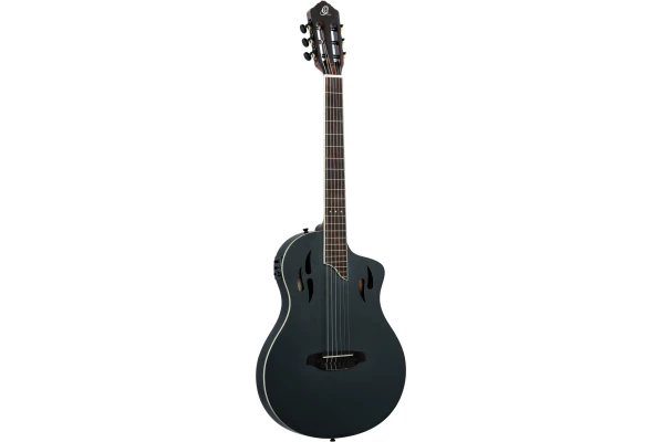 Ortega TourPlayer DeLuxe Nylon 6 String Spruce Black + Gig Bag — 2