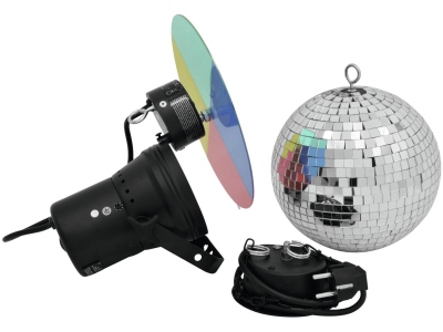 Mirror Ball Set 20cm with Pinspot