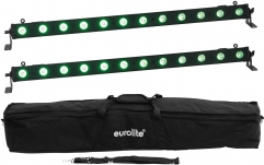  Eurolite Set 2x LED BAR-12 QCL RGB+UV Bar + Soft Bag