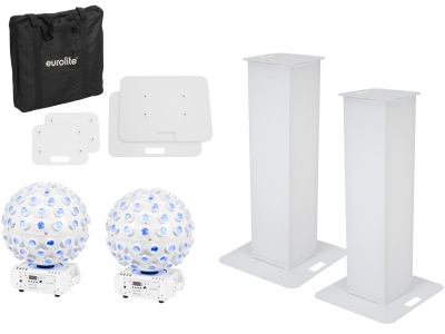 Set 2x Stage Stand 100cm + 2x LED B-40 Beam Effect white