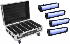  Eurolite Set 4x AKKU Bar-6 Glow QCL + Case with charging function