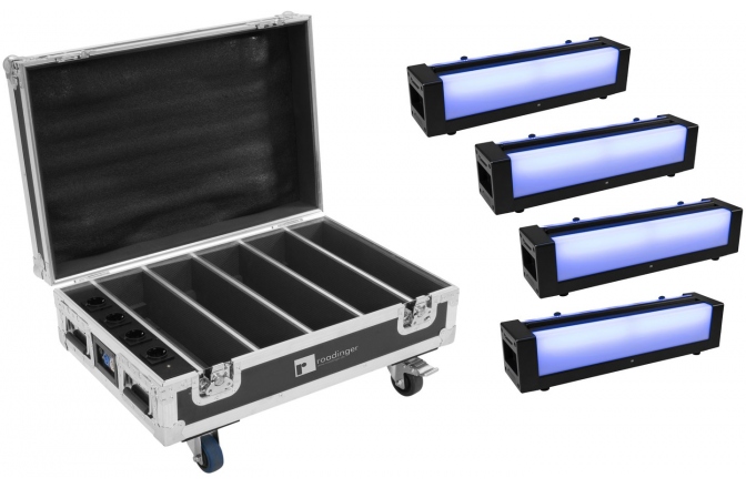 Eurolite Set 4x AKKU Bar-6 Glow QCL + Case with charging function