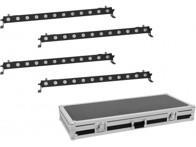 Set 4x LED BAR-12 QCL RGBW Bar + Case