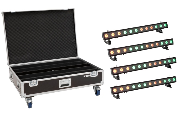 Set 4x LED IP T-PIX 12 HCL Bar + Case with wheels Set 4x LED IP T-PIX 12 HCL Bar + Case with wheels