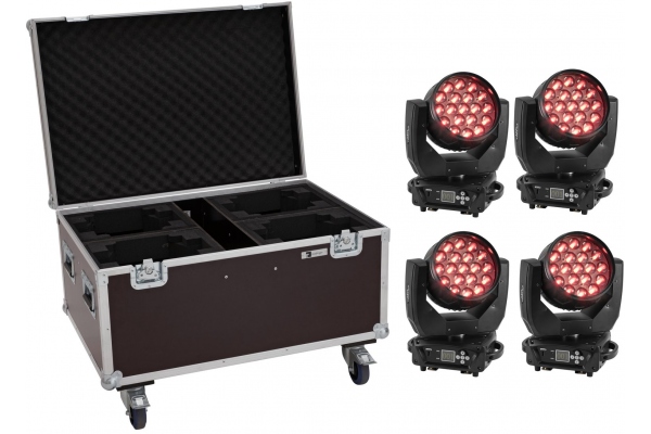 Set 4x LED TMH-X4 Moving-Head Wash Zoom + Case