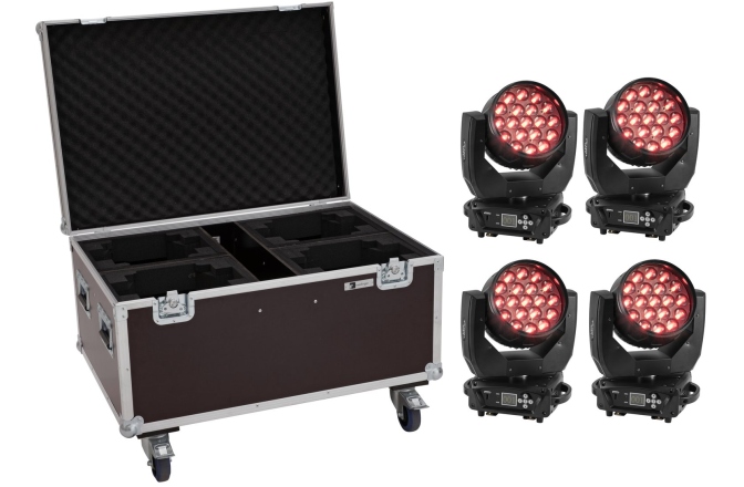 EUROLITE Set 4x LED TMH-X4 Moving-Head Wash Zoom + Case Eurolite Set 4x LED TMH-X4 Moving-Head Wash Zoom + Case