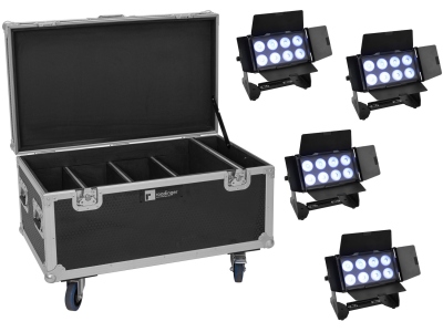 Set 4x Multiflood IP 8x10W RGBW Wash CRMX + Case
