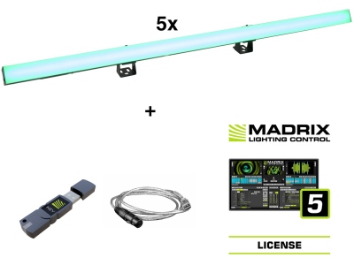 Set 5x LED PR-100/32 Pixel DMX Rail + Madrix Software