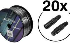 EUROLITE Set cablu DMX 2x0,22 100m sw + 40 conectori Eurolite Set cablu DMX 2x0,22 100m sw + 40 conectori