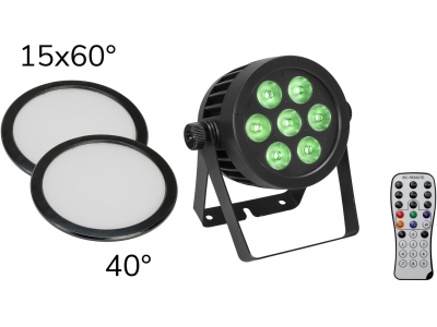 Set LED IP PAR 7x8W QCL Spot + 2x Diffuser cover (15x60° and 40°)