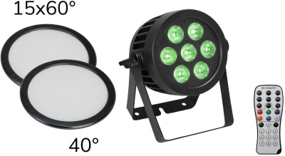 Eurolite EUROLITE Set LED IP PAR 7x9W SCL Spot + 2x Diffuser cover (15x60° and 40°) Set LED IP PAR 7x9W SCL Spot + 2x Diffuser cover (15x60° and 40°)