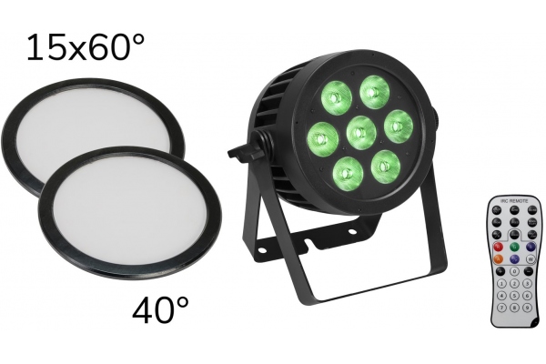Set LED IP PAR 7x9W SCL Spot + 2x Diffuser cover (15x60° and 40°)