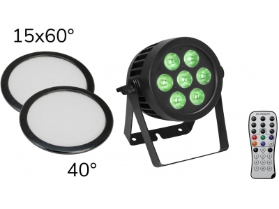 Set LED IP PAR 7x9W SCL Spot + 2x Diffuser cover (15x60° and 40°)