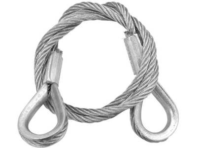 Steel Rope 600x3mm silver with Thimbles