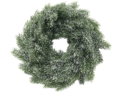 Fir wreath, snowy, PE, 45cm