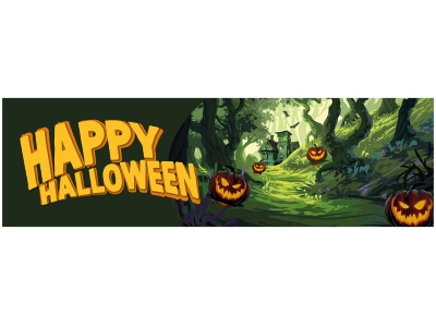 Halloween Banner, Haunted Forest, 300x90cm