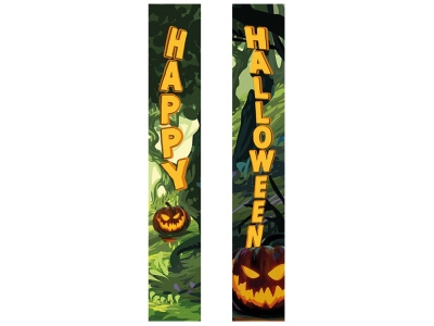 Halloween Banner, Haunted Forest, Set of 2, 30x180cm