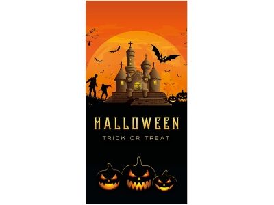 Halloween Banner, Haunted House, 90x180cm