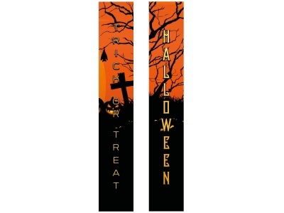 Halloween Banner, Haunted House, Set of 2, 30x180cm