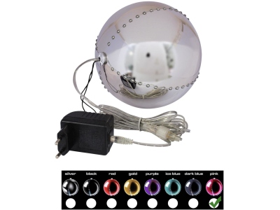 LED Snowball 15cm, pink