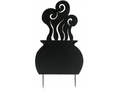 Silhouette Metal Witch Pot, 83cm
