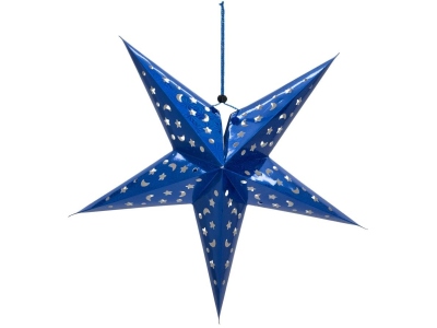 Star Lantern, Paper, blue, 50 cm