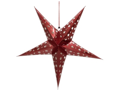 Star Lantern, Paper, red, 75 cm
