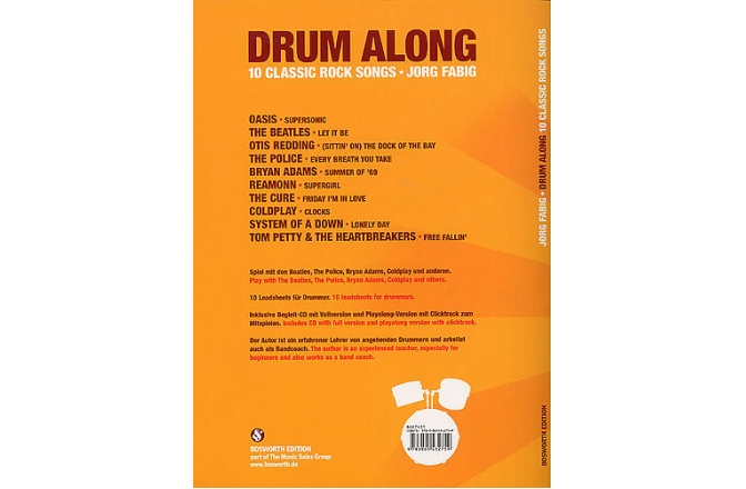 No brand FABIG JORG DRUM ALONG 10 CLASSIC ROCK SONGS DRUMS BOOK/CD