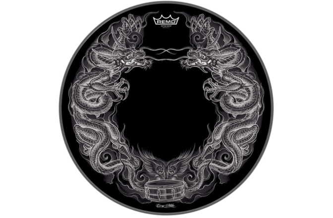 Faţă tobă Remo Faţă tobă Tattoo Skyn Powerstroke 3 Bass Drum 22" Tattoo Dragon Skyn negru PA-1322-TT-T08