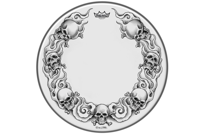 Faţă tobă Remo Faţă tobă Tattoo Skyn Suede 13" Tattoo Skulls TT-0813-AX-T01