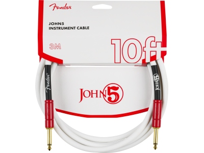 John 5 Instrument Cable White and Red 10'