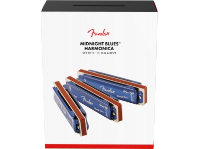 Midnight Blues Harmonica Pack of 3 with Case