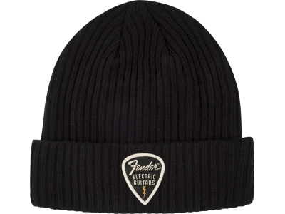 Pick Patch Ribbed Beanie Black