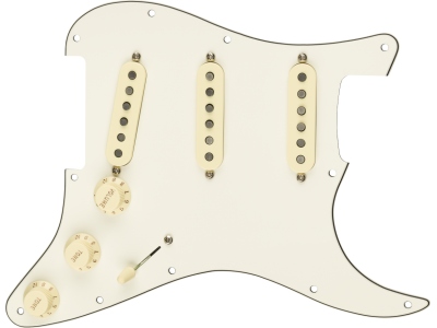 Pre-Wired Strat Pickguard Custom Shop Texas Special SSS Parchment 11 Hole PG