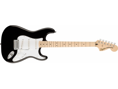 Affinity Series Stratocaster Maple Fingerboard White Pickguard Black