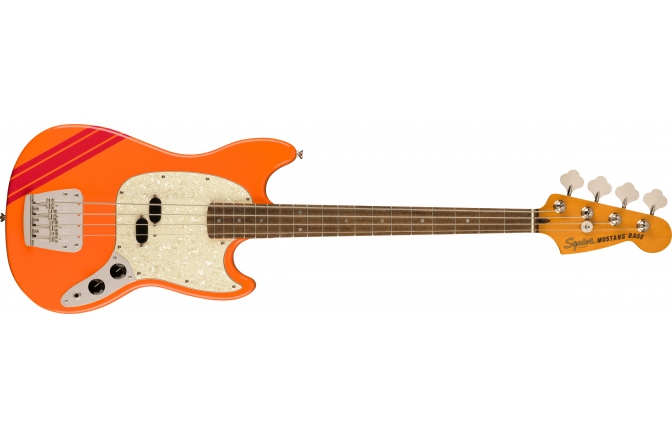 Fender Squier Limited Edition Classic Vibe '60s Competition Mustang Bass Capri Orange Dakota Red Stripes