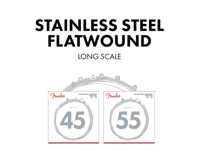 Stainless 9050's Bass Strings Stainless Steel Flatwound 9050L .045-.100 Gauges (4)