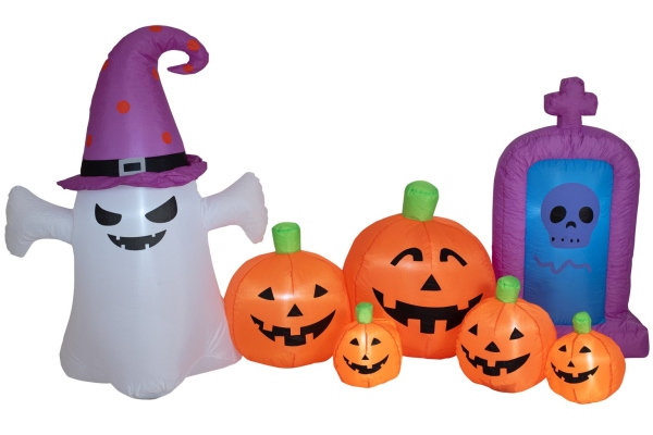 Halloween Inflatable Figure Ghost with Pumpkin, animated, 244cm Halloween Inflatable Figure Ghost with Pumpkin, animated, 244cm