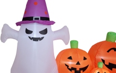 Figurină gonflabilă Europalms Halloween Inflatable Figure Ghost with Pumpkin, animated, 244cm