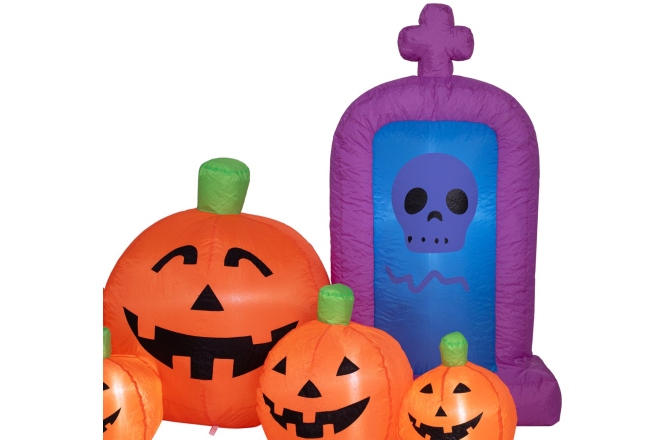Figurină gonflabilă Europalms Halloween Inflatable Figure Ghost with Pumpkin, animated, 244cm