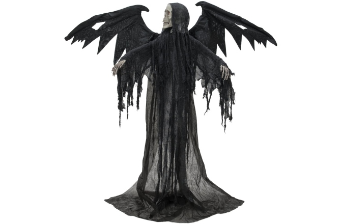 Figurină schelet  Europalms Halloween Black Angel, 175x100x66cm