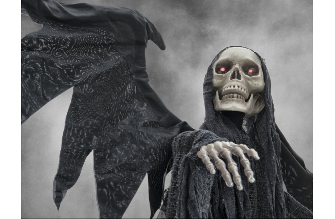Figurină schelet  Europalms Halloween Black Angel, 175x100x66cm