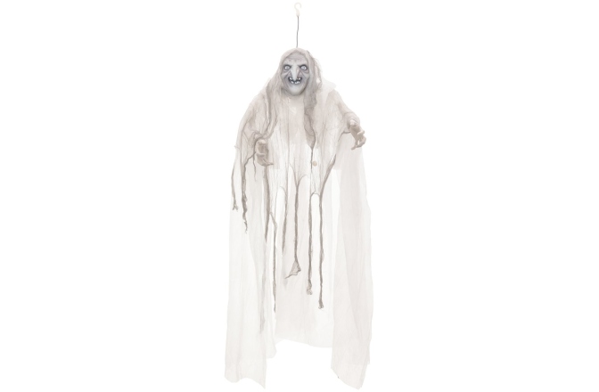 Figurină vrăjitoare Europalms Halloween Witch, white, 170x50x20cm