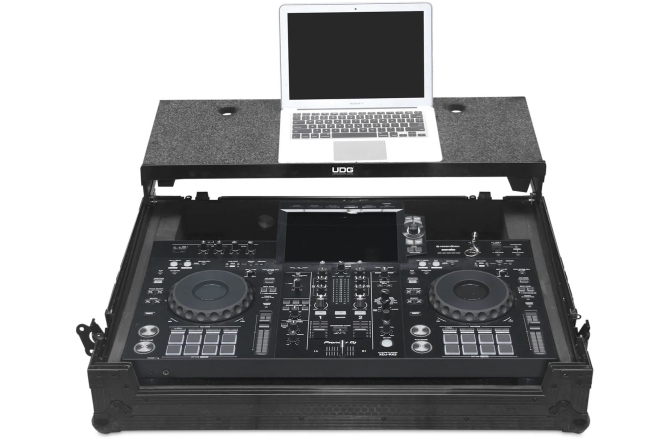 Flightcase console DJ UDG Ultimate Flight Case XDJ-RX3 Plus - Laptop Shelf + Wheels