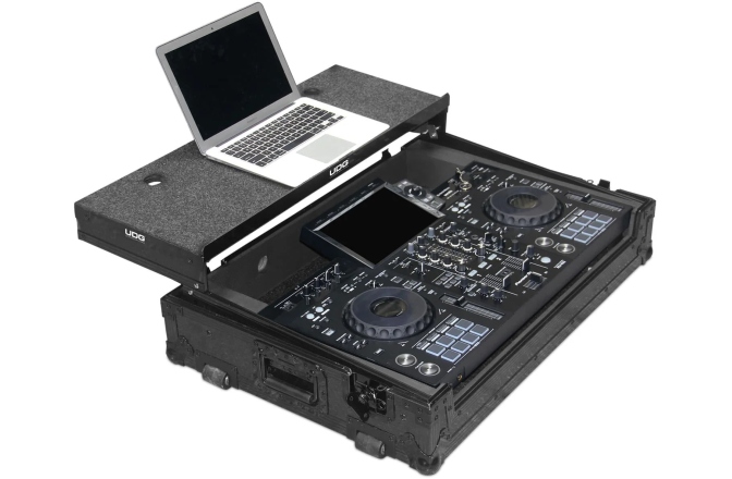 Flightcase console DJ UDG Ultimate Flight Case XDJ-RX3 Plus - Laptop Shelf + Wheels