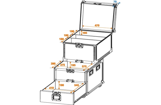 Flightcase cu rotile Roadinger Universal Roadie Case with wheels