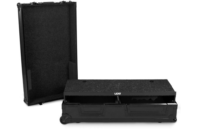Flightcase echipamente DJ UDG Ultimate Flight Case Turntable & MIxer -  Laptop Shelf, + Trolley & Wheels