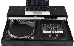 Flightcase echipamente DJ UDG Ultimate Flight Case Turntable & MIxer -  Laptop Shelf, + Trolley & Wheels