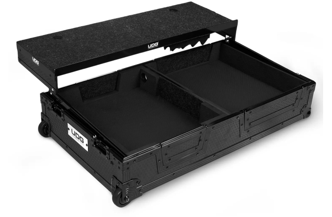 Flightcase echipamente DJ UDG Ultimate Flight Case Turntable & MIxer -  Laptop Shelf, + Trolley & Wheels